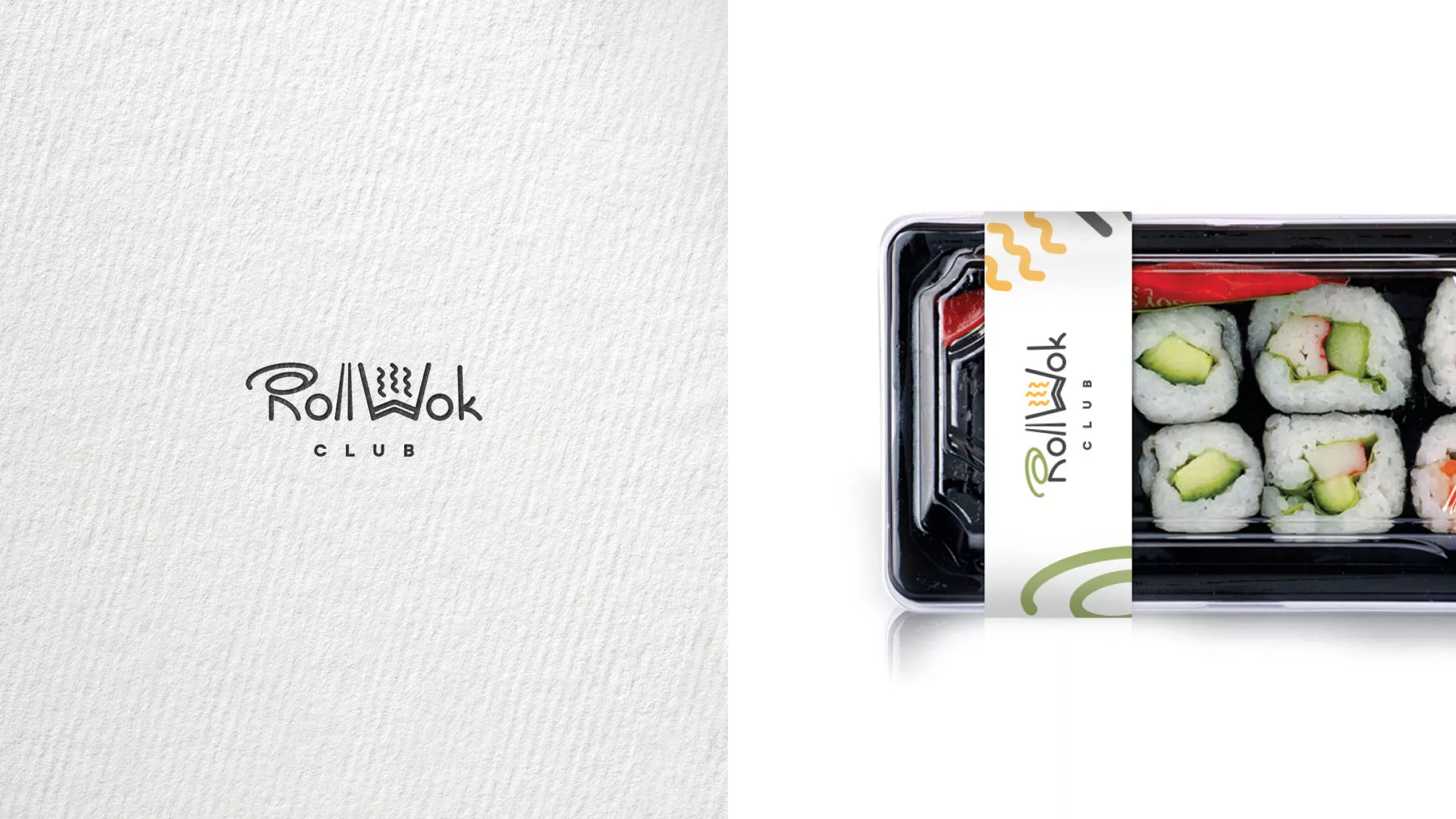 Разработка логотипа и фирменного стиля суши-бара «Roll Wok Club» в Великом Устюге