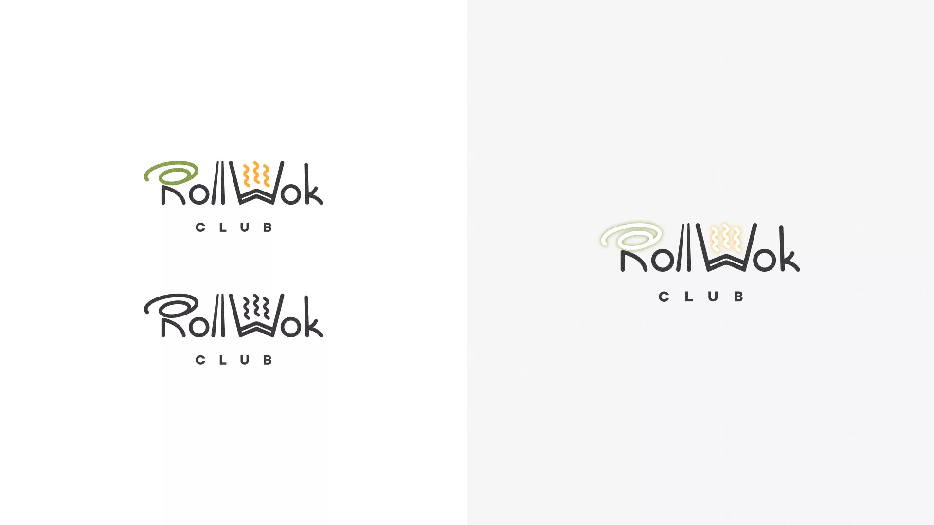 Разработка логотипа и фирменного стиля суши-бара «Roll Wok Club» в Великом Устюге