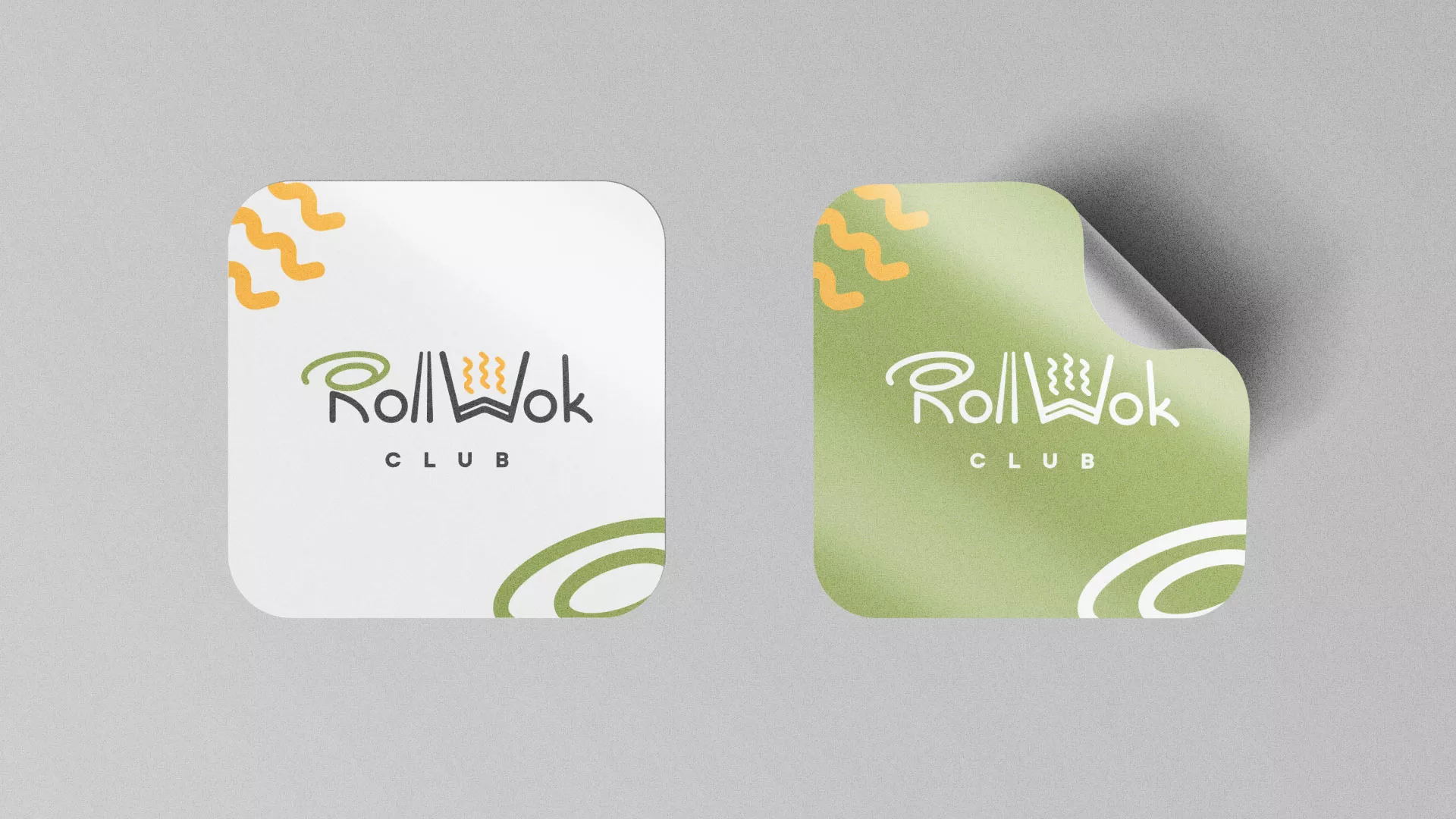 Разработка логотипа и фирменного стиля суши-бара «Roll Wok Club» в Великом Устюге